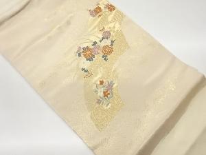 地紙に花々模様織出し名古屋帯